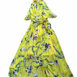Eliza J Vibrant Yellow Floral Dress SZ 2